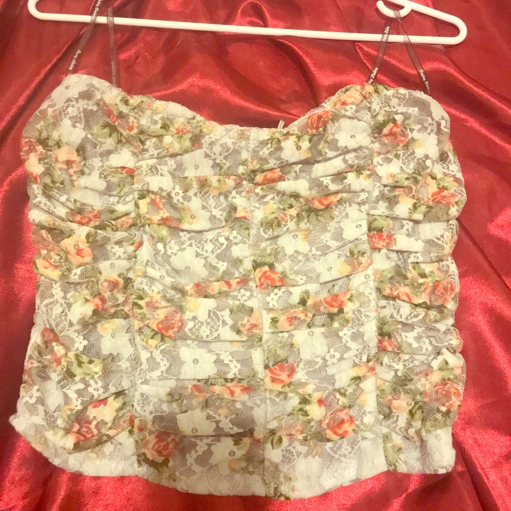 Flirty rose tube/crop top M